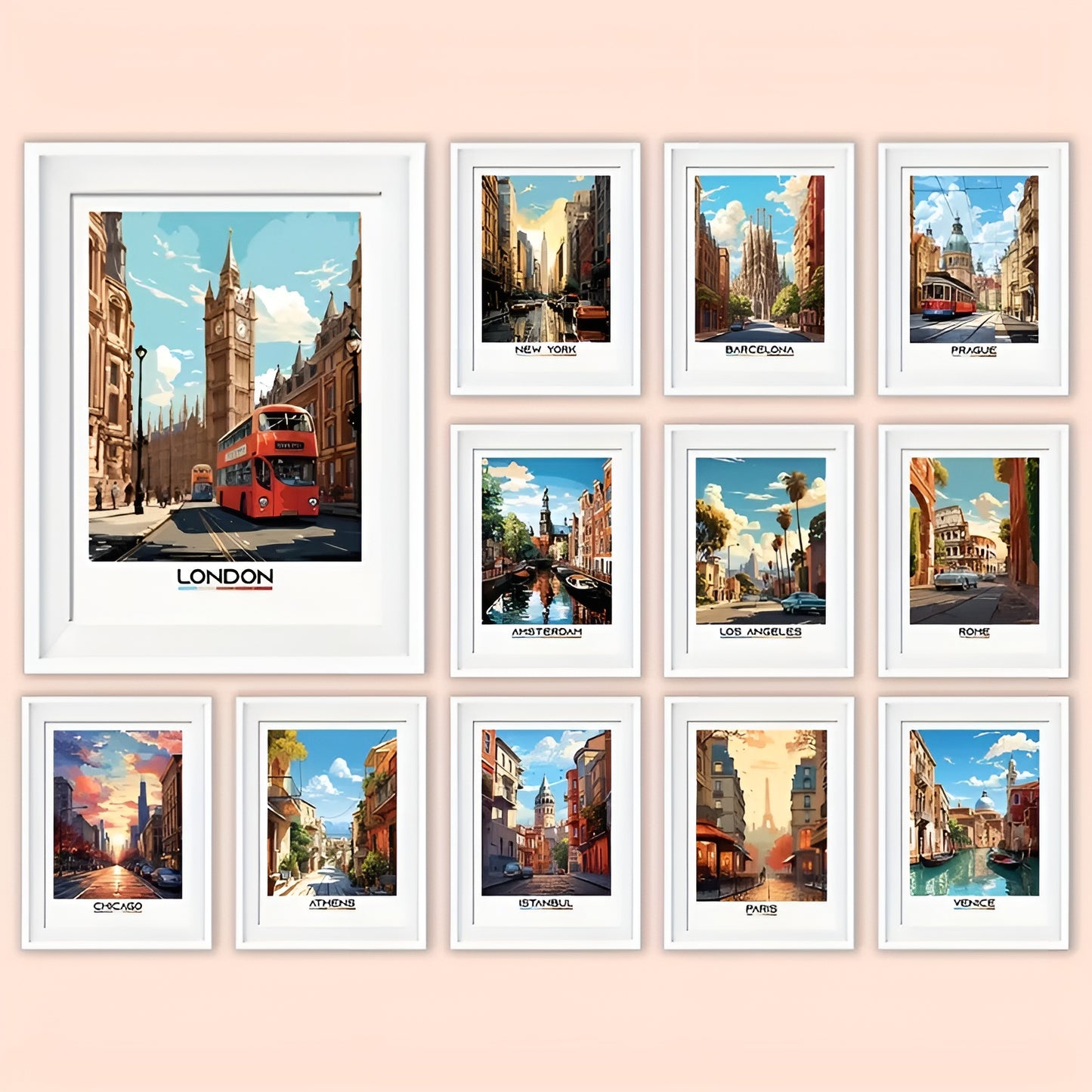 Creative city-themed wall posters for gifts and stylish room decor
