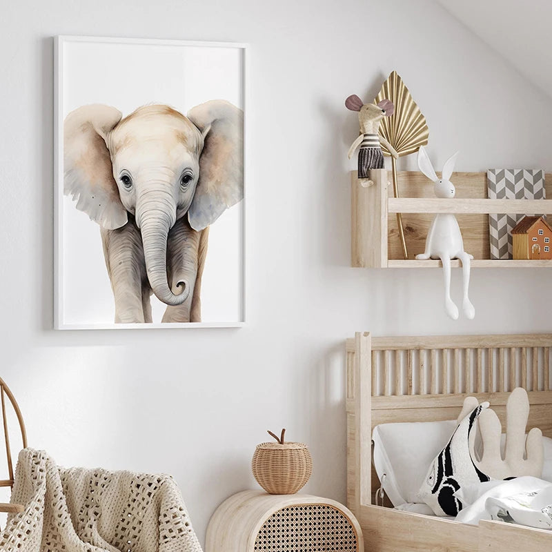 Safari animal poster set for baby nursery and toddler room
