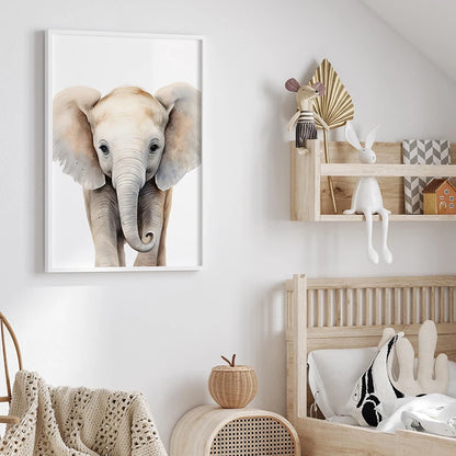 Safari animal poster set for baby nursery and toddler room
