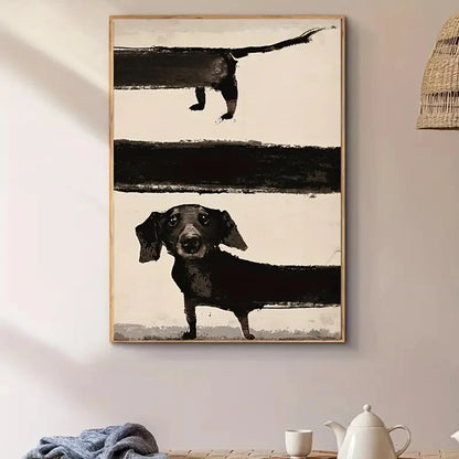 Cute dachshund canvas painting for animal lovers

