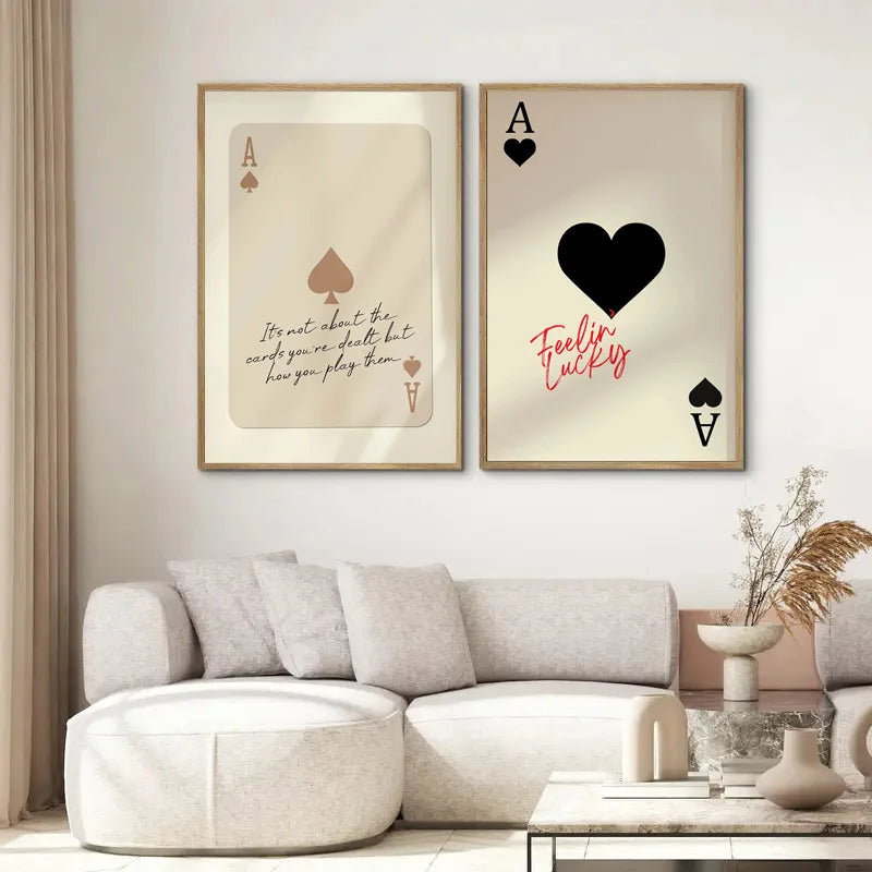Cute motivational Ace card poster for living room