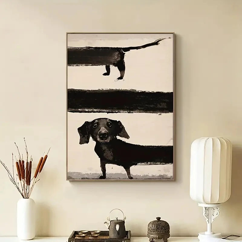 Sausagedog art print perfect for quirky home interiors

