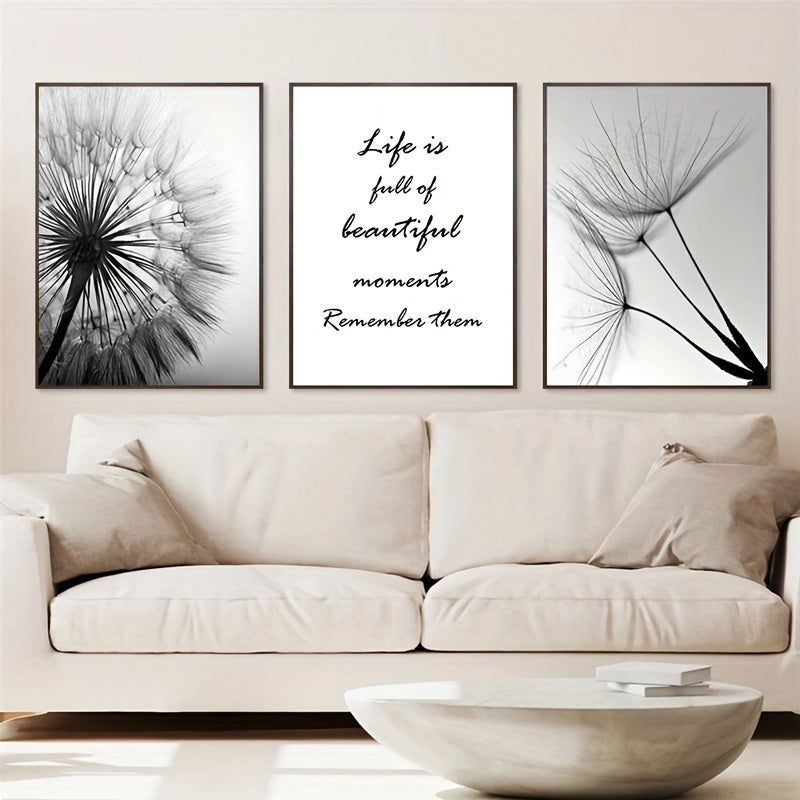 Minimalist dandelion plant print for home decor
