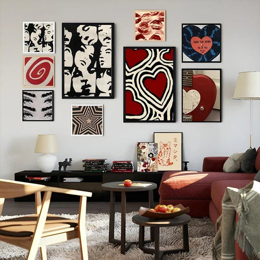 downtown girl y2k rock style canvas painting for bedroom wall decor

