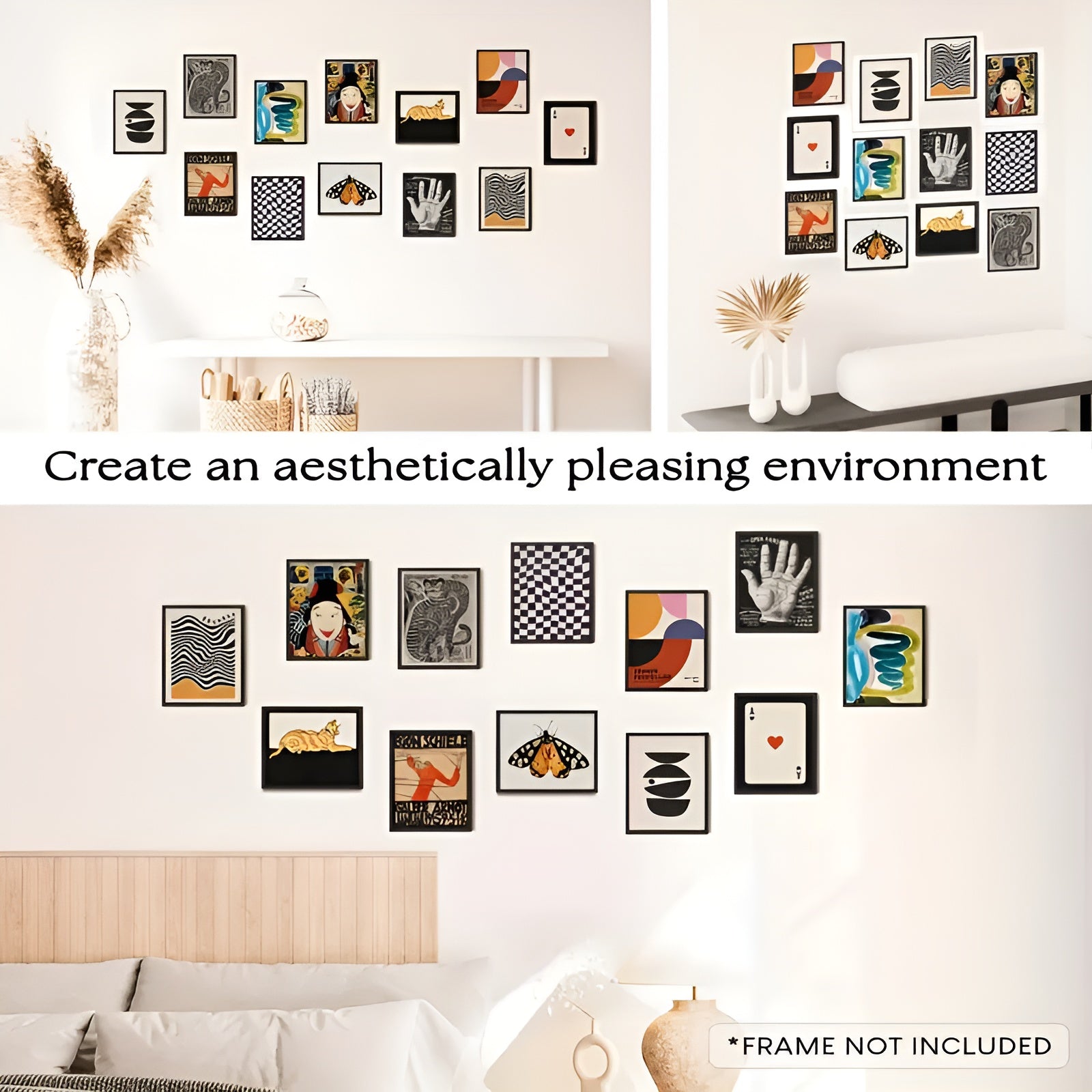 Frameless space-themed posters set, perfect for gallery wall decor
