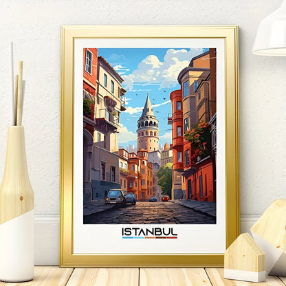 Elegant cityscape wall art collection in illustration style for interior design
