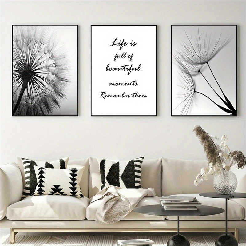 Botanical dandelion artwork for living room and office
