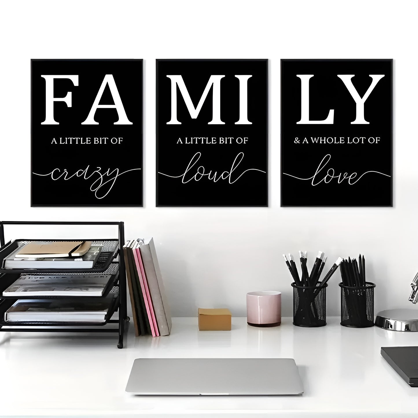 Elegant family writing art print for modern home decoration
