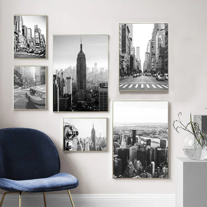 Elegant black and white New York City wall art for contemporary interiors


