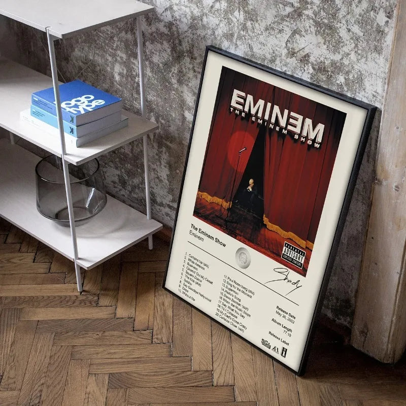 Iconic 80s Eminem album art canvas print for music-themed home decor
