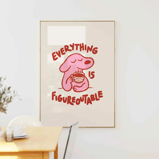 Everything Is Figureoutable inspirational quote wall art for living room decor

