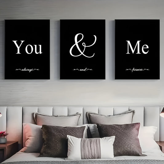 Fall-themed unframed word art print set for bedroom and living room decor

