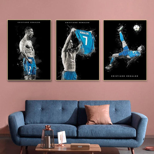 Famous football star wall art canvas poster for living room and home decor