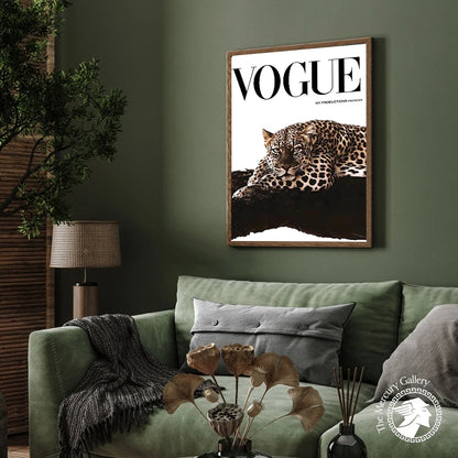Fashion wall decor with leopard and rose motifs