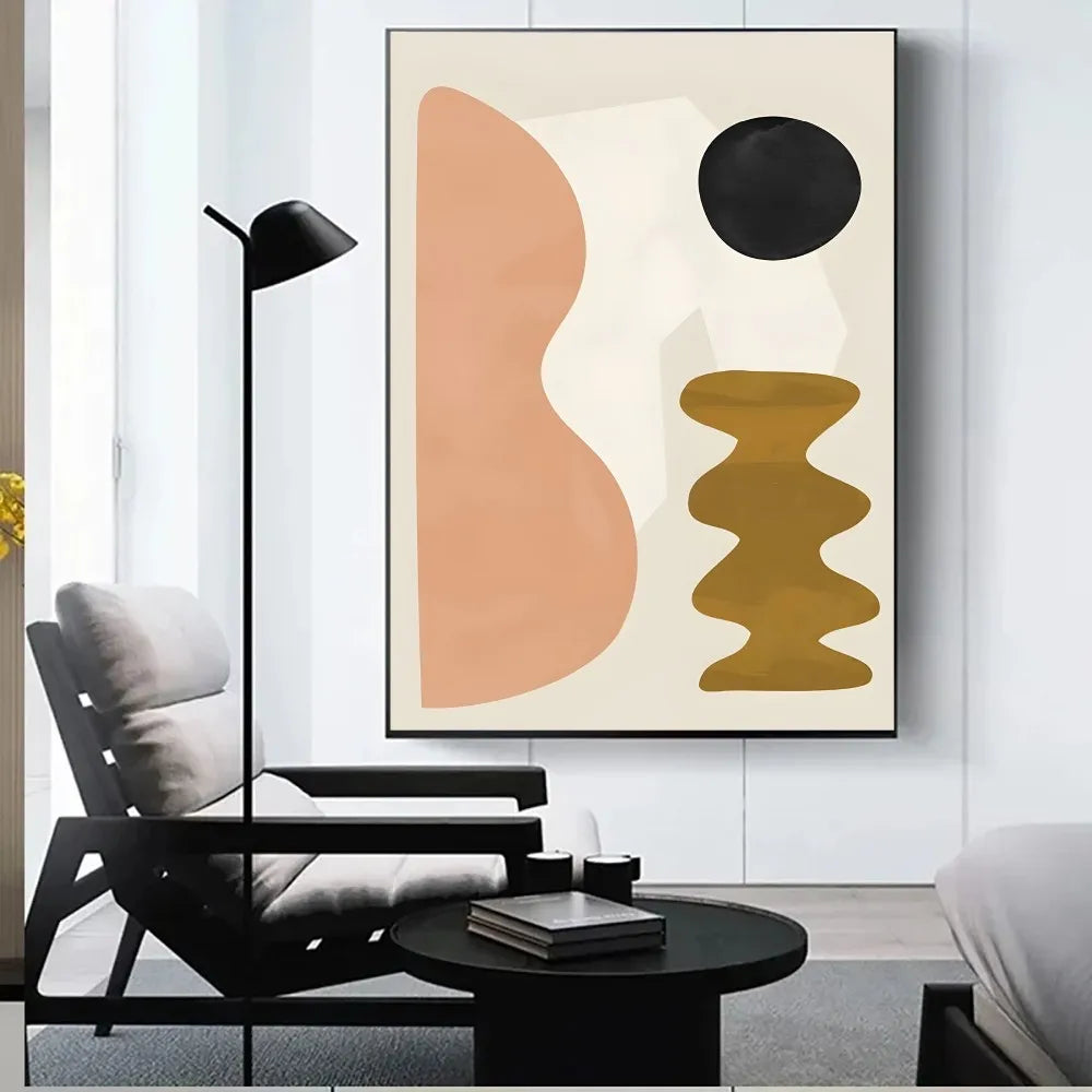 Trendy abstract lines girl poster for contemporary home decor
