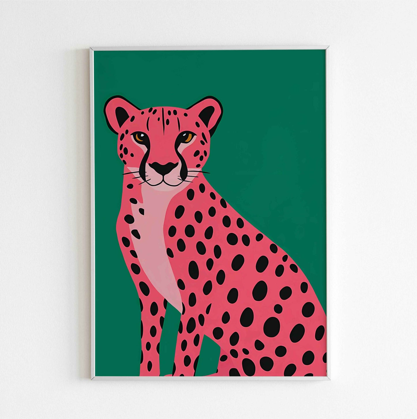 leopard in bloom vibrant nature animal wall art digital download for safari lovers
