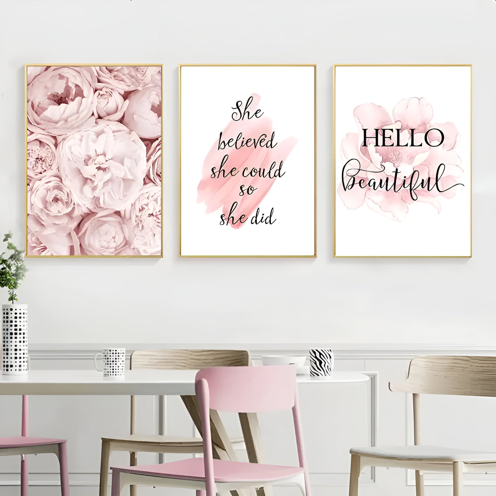 Nordic fashion floral wall art for home decoration
