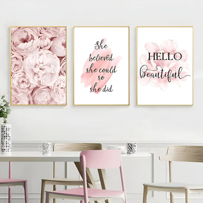 Nordic fashion floral wall art for home decoration
