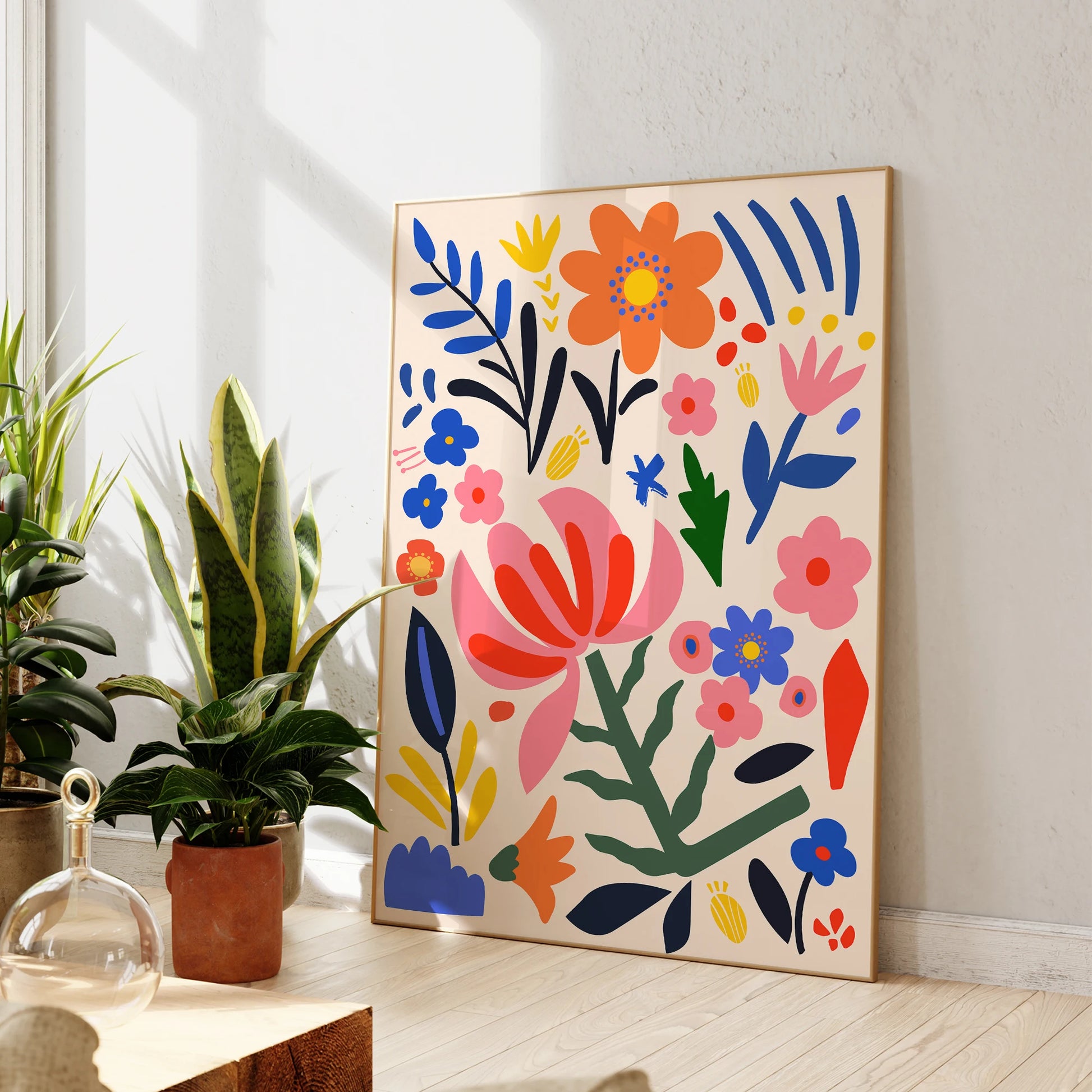 Minimal flower bouquet poster for modern interior walls

