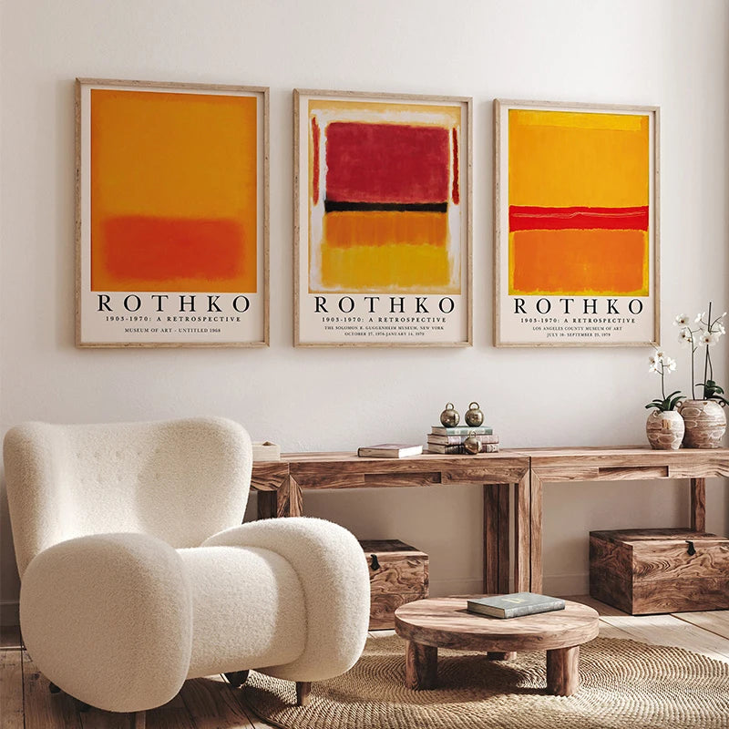 Modern abstract art print inspired by Yayoi Kusama and Matisse for living rooms
