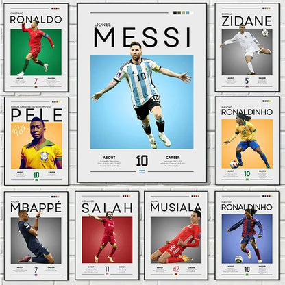 Famous football player canvas wall art for sports fan home decor

