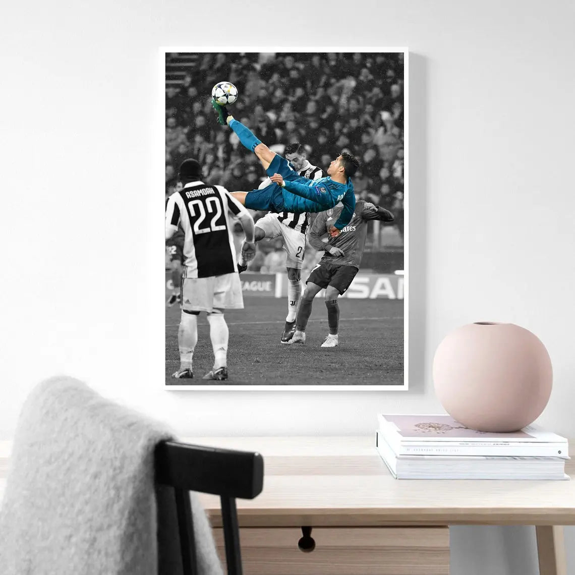 Football stars canvas painting for sports-themed home decor

