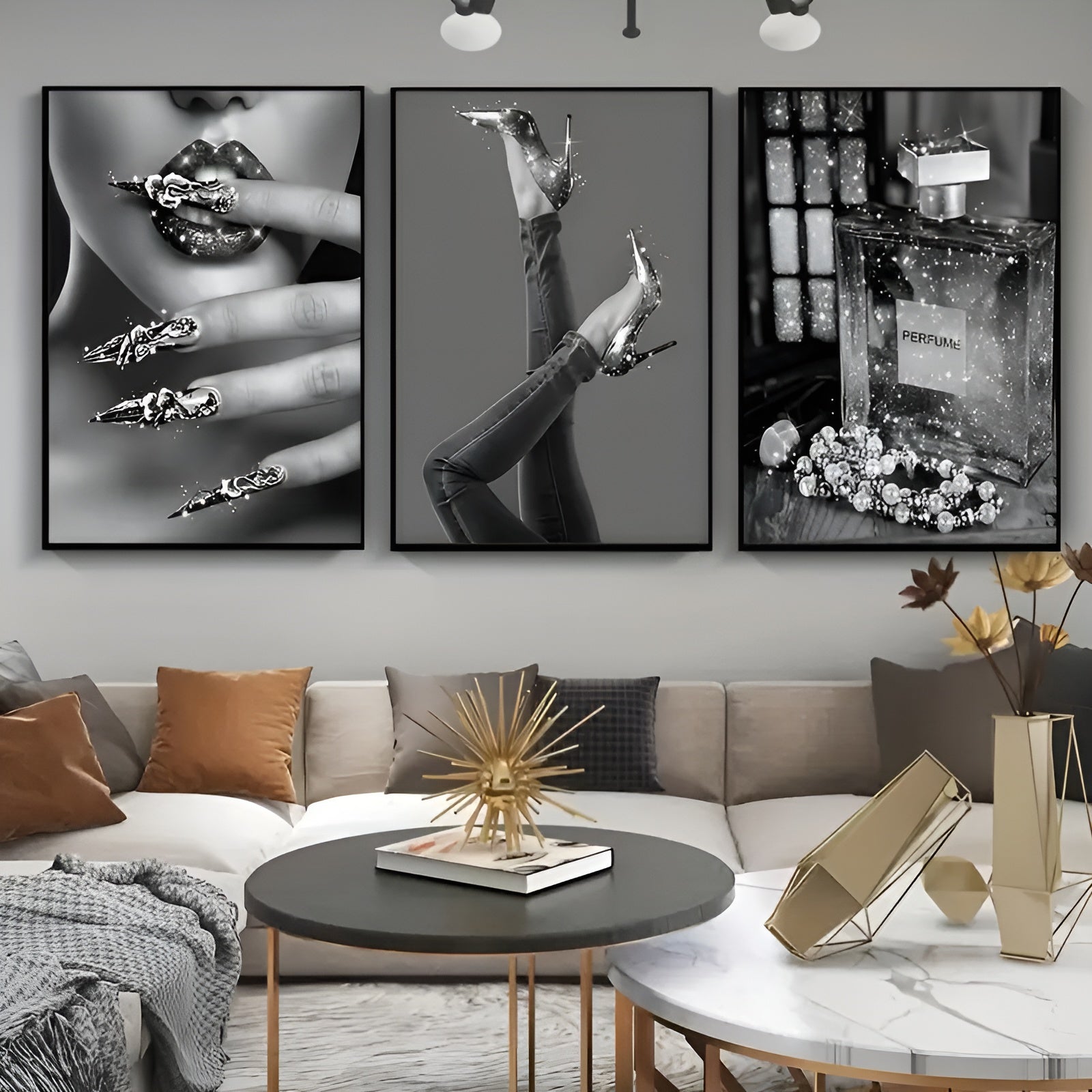 Frameless women-themed canvas wall prints for home decoration
