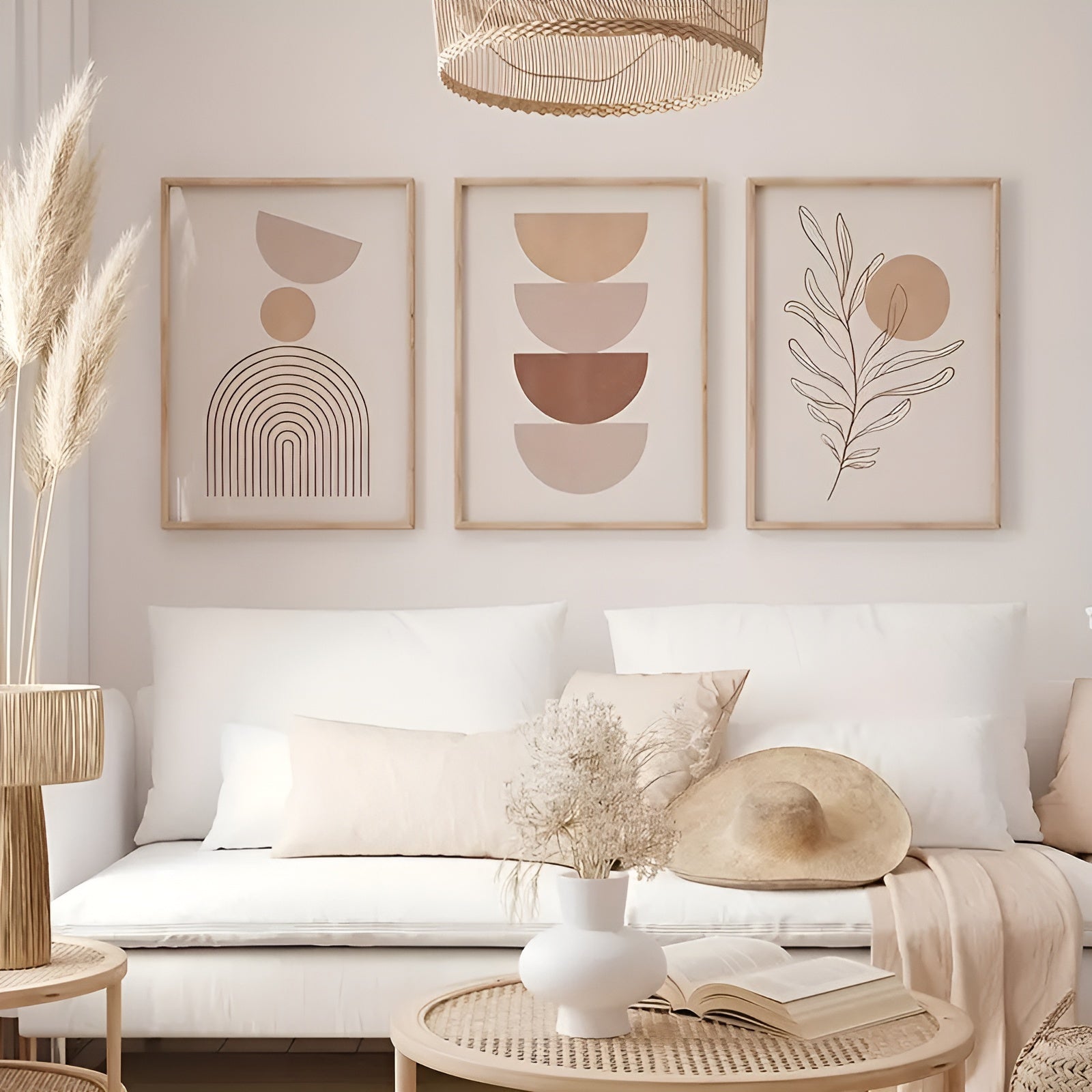 Modern art canvas posters set, ideal for room and fall decor
