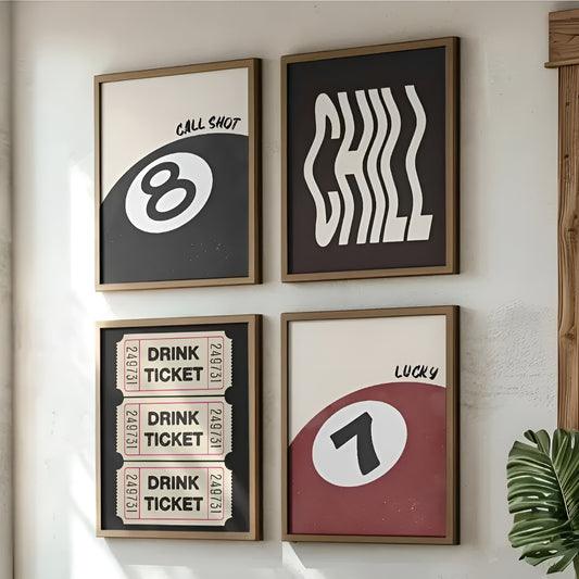 Funky retro posters for classroom and living room wall decoration