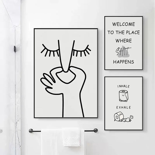 Funny abstract bathroom poster with bad smell humor

