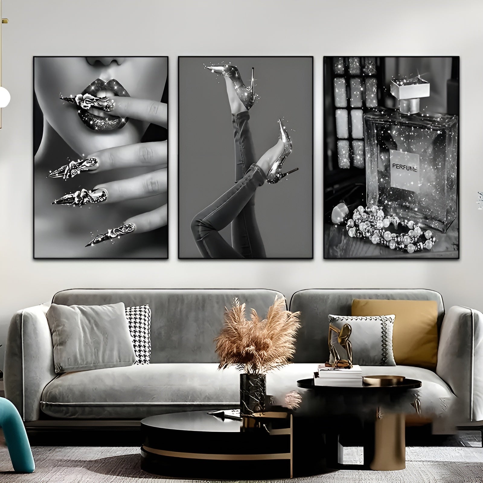 Frameless modern women wall art posters, perfect for trendy home interiors
