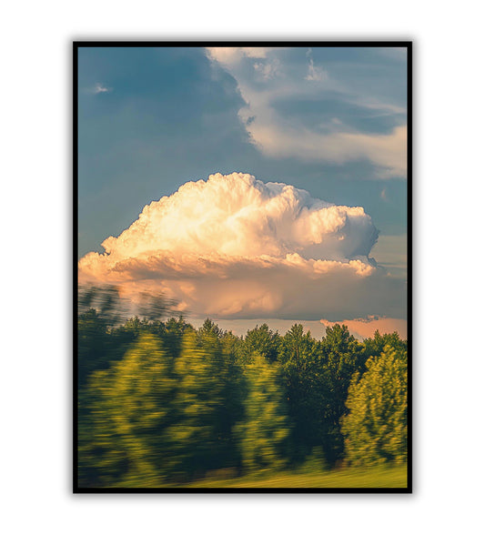 Golden cloudscape poster for vibrant sky-themed art, dramatic wall prints, and modern home decor.