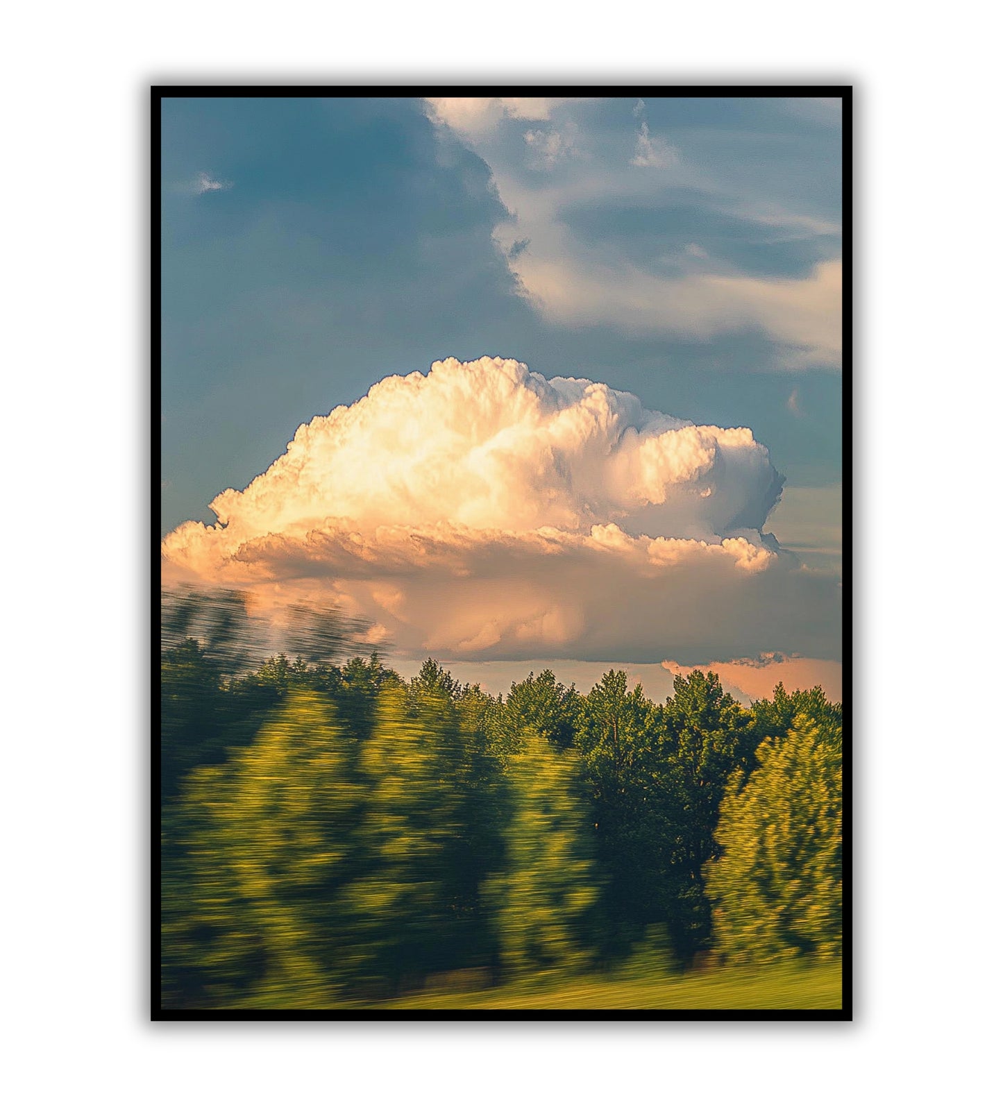 Golden cloudscape poster for vibrant sky-themed art, dramatic wall prints, and modern home decor.	