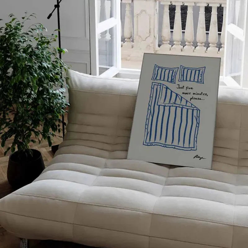 Goodnight poster in minimalist mid-century style for modern interiors

