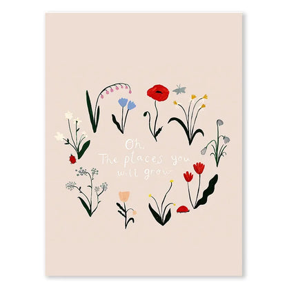 Baby room poster featuring cute animals and nature-themed artwork

