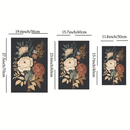 Elegant dark flower wall art set for modern interiors
