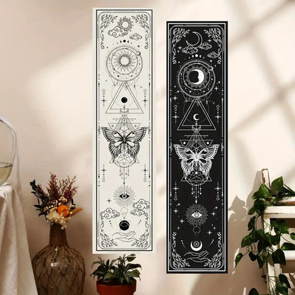 Gothic sun and moon tapestry with butterfly design for bedroom wall decor

