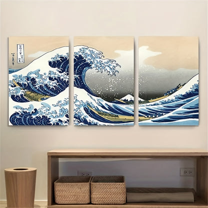 Iconic Japanese wave painting canvas prints for modern wall decor
