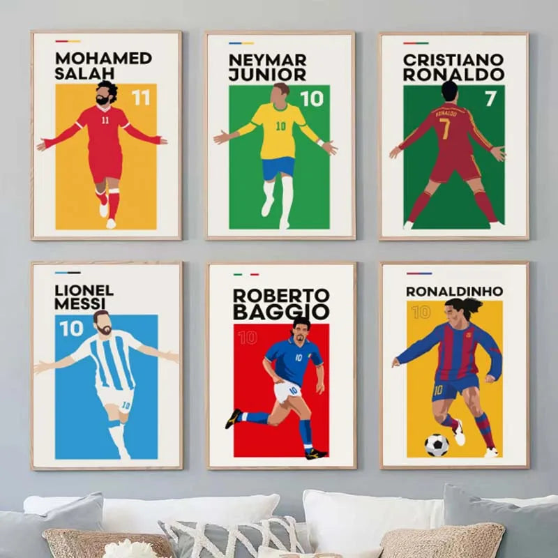 World famous football players canvas painting decor
