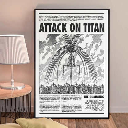 High-quality Attack on Titans poster for anime-themed home decor

