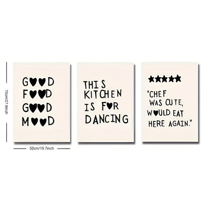 High-quality canvas prints for kitchen and dining room, featuring minimalist culinary designs.
