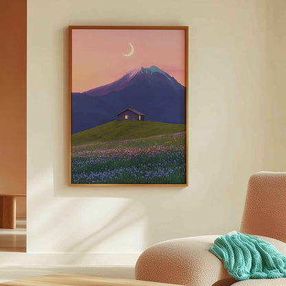 Dreamy hilltop scenery wall art for nature lovers.	