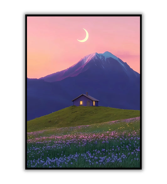 Serene hilltop home art for peaceful interiors.