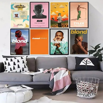Hip hop rapper wall canvas featuring Frank Blonde artwork

