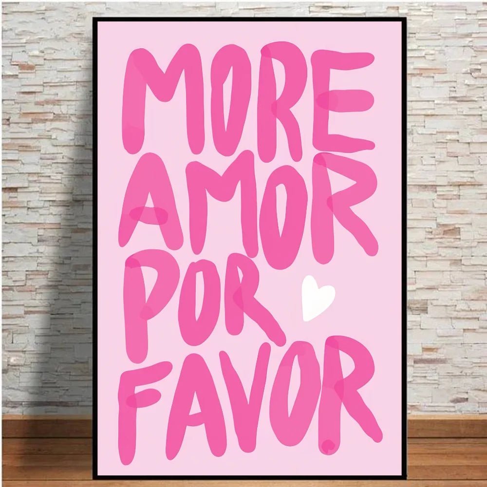 Home decor wall art featuring pink romantic quote on paper

