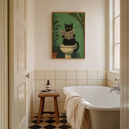 Humorous animal wall art for bathroom or toilet