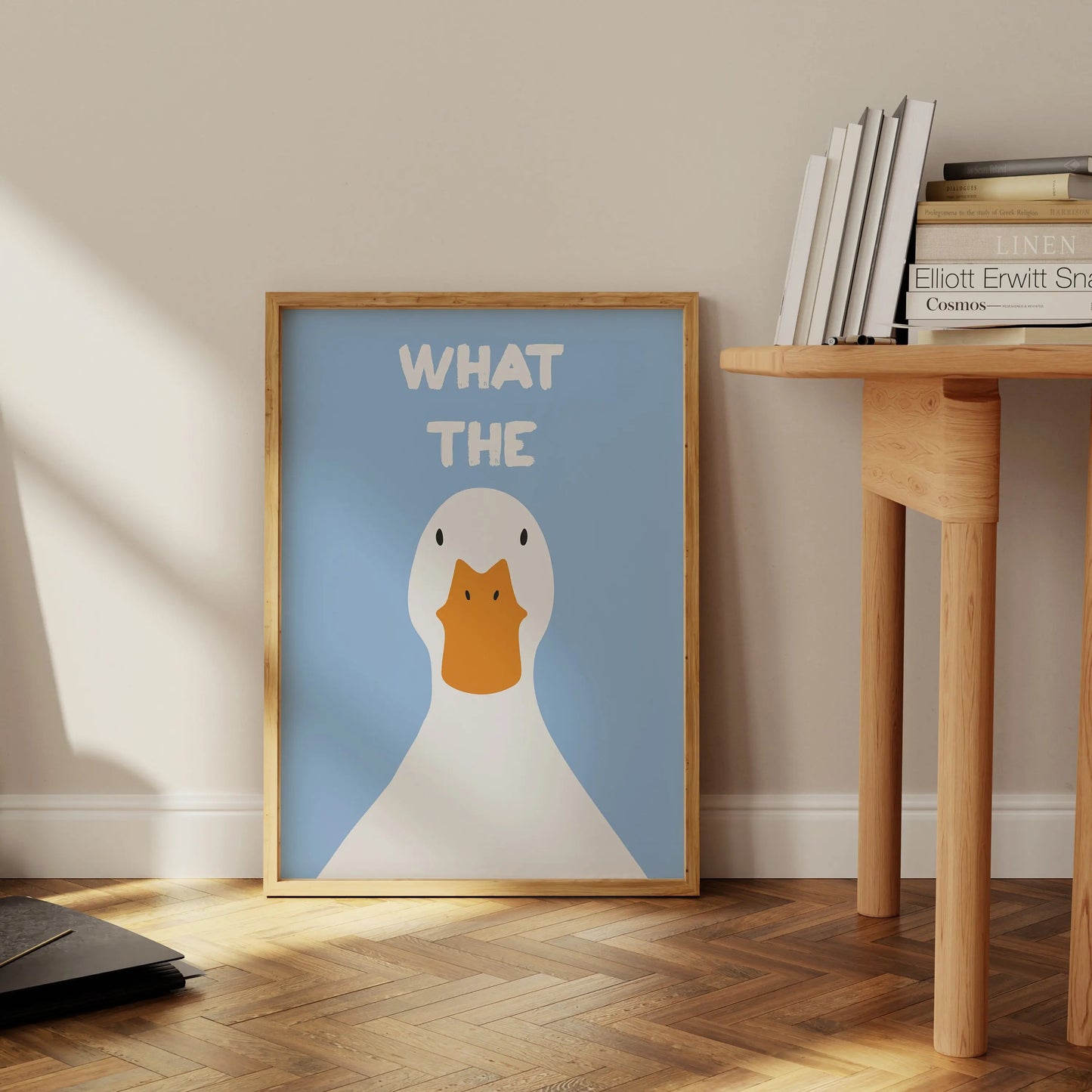 humorous duck art canvas for bedroom or dorm
