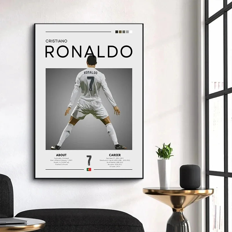 Celebrity football star wall art gift for sports lovers

