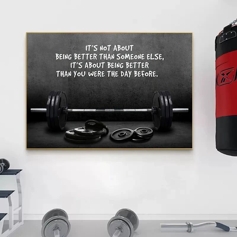 Inspirational fitness posters with motivating quotes for workout rooms

