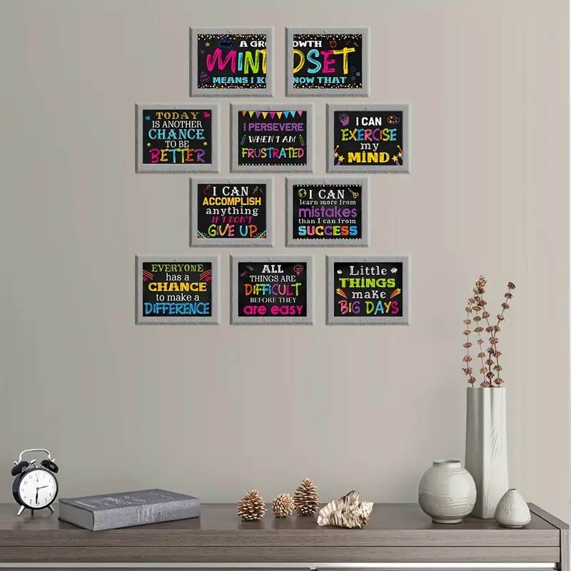 Frameless inspirational growth mindset banners for teachers and classrooms
